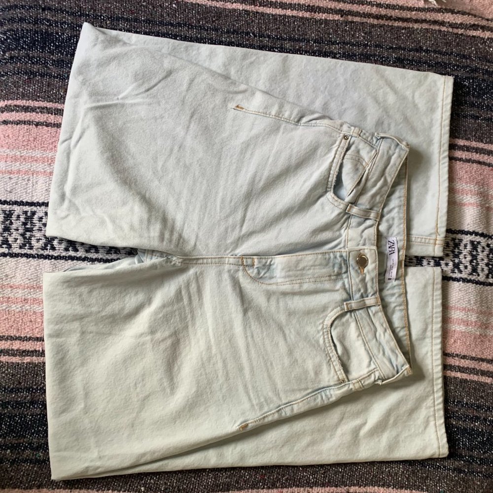 Zara Wide Leg High Rise Jeans 4-S - Picture 5 of 5